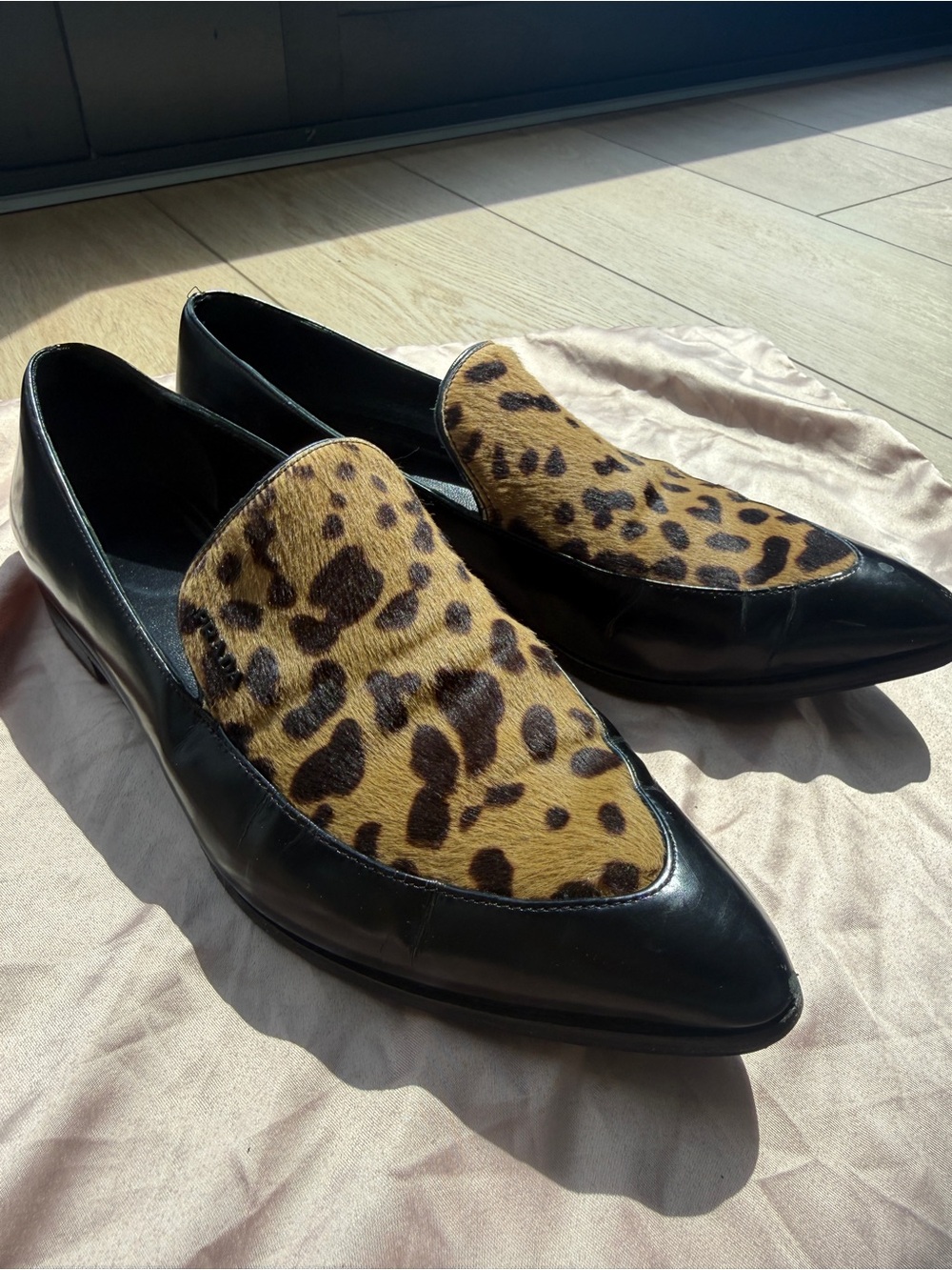 Prada leopard loafers 36.5
